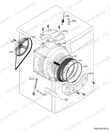 Взрыв-схема стиральной машины Electrolux EWF1276EDU - Схема узла Functional parts 267