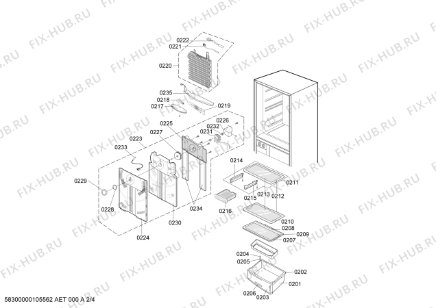 Схема №3 SN629ECSWQ/XEG с изображением Крышка для холодильной камеры Bosch 00242490