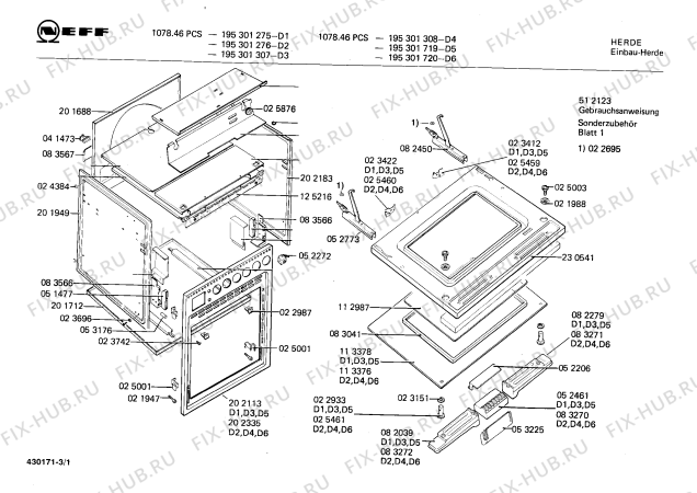 Схема №2 195301720 1078.46PCS с изображением Переключатель для плиты (духовки) Bosch 00025880