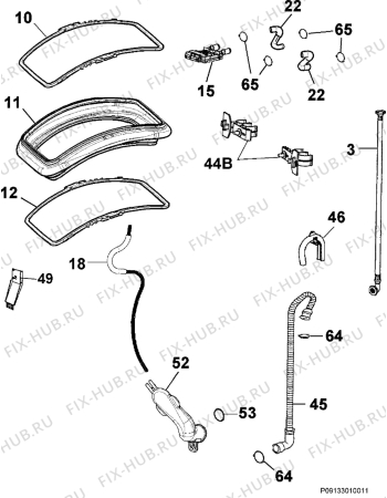 Взрыв-схема стиральной машины Curtiss PG1255TLD - Схема узла Hydraulic System 272