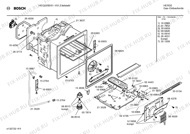 Схема №3 HEG225B BOSCH с изображением Панель Bosch 00351629