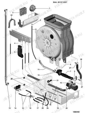 Взрыв-схема стиральной машины Indesit WT83TIT (F023787) - Схема узла