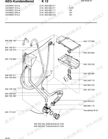 Взрыв-схема стиральной машины Aeg LAV615W - Схема узла Hydraulic System 272