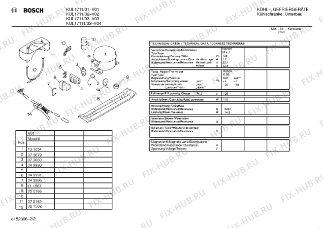 Взрыв-схема холодильника Bosch KUL1711 - Схема узла 02