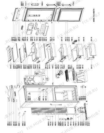 Схема №1 XH8 T2O XZH/1 с изображением Полка для холодильника Whirlpool 488000376254