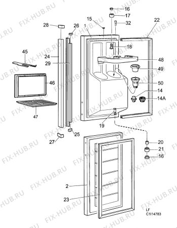 Взрыв-схема холодильника Arthurmartinelux AR9671W - Схема узла Freezer door