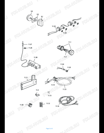 Взрыв-схема плиты (духовки) DELONGHI DMX 664 - Схема узла 5