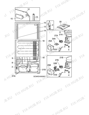 Взрыв-схема холодильника Aeg OS3644-6KG - Схема узла C10 Cold, users manual