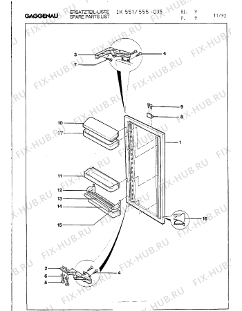 Схема №13 IK551135 с изображением Крышка для холодильника Bosch 00099736