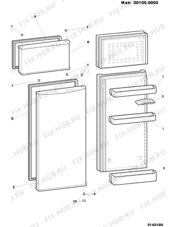 Схема №3 RG2190TI1 (F022358) с изображением Дверь для холодильника Indesit C00066750