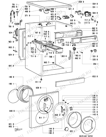 Схема №1 AWM 247/3 с изображением Обшивка для стиральной машины Whirlpool 481945328301
