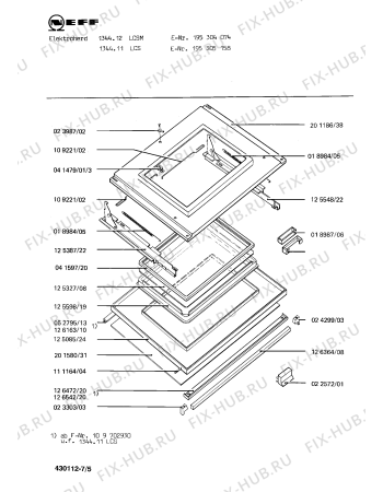 Взрыв-схема плиты (духовки) Neff 195305158 1344.11LCS - Схема узла 05