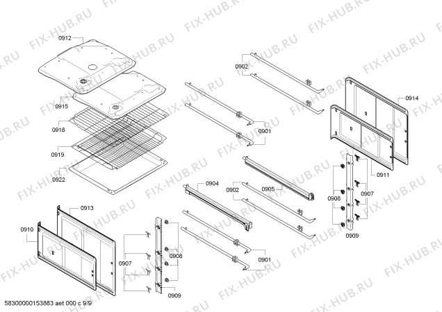 Схема №8 U16E74N0GB с изображением Модуль управления, запрограммированный для духового шкафа Bosch 00648380