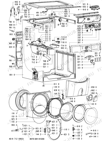 Схема №1 AWM 8100-NORDIC с изображением Обшивка для стиральной машины Whirlpool 481245214755