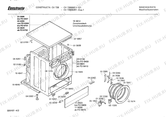 Схема №4 CV72800011 CV7280 с изображением Панель управления для стиралки Bosch 00117785
