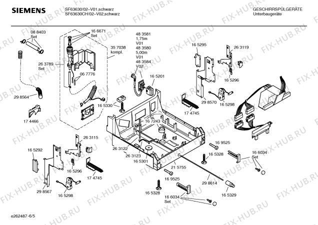 Схема №5 SF64660CH с изображением Инструкция по эксплуатации для электропосудомоечной машины Siemens 00525144