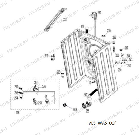 Взрыв-схема стиральной машины Ignis LOS 7011 - Схема узла