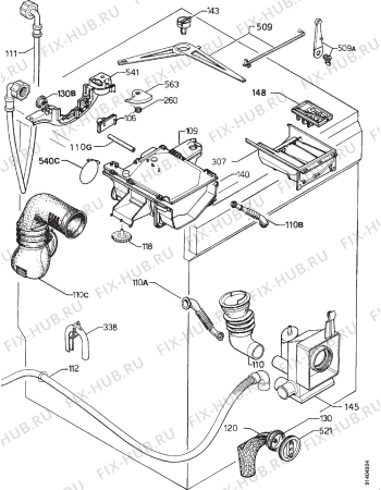 Взрыв-схема стиральной машины Zanussi FL1081 - Схема узла Hydraulic System 272