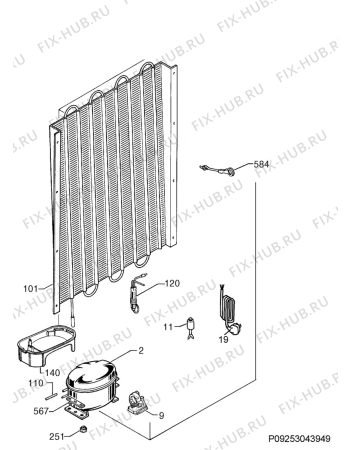 Взрыв-схема холодильника Aeg Electrolux AIK2681R - Схема узла Cooling system 017