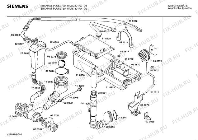 Схема №4 WM37301 SIWAMAT PLUS 3730 с изображением Панель для стиралки Siemens 00271078