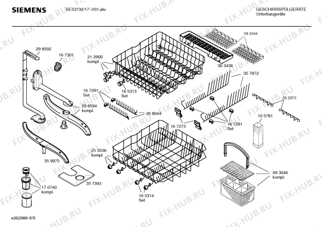 Взрыв-схема посудомоечной машины Siemens SE53732 - Схема узла 06