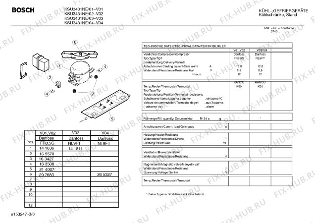 Взрыв-схема холодильника Bosch KSU3431NE - Схема узла 03