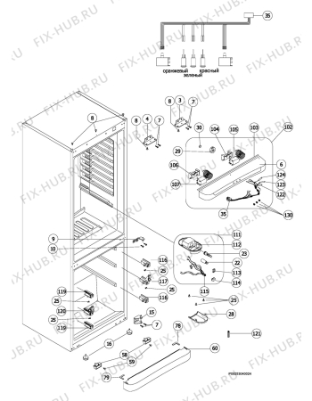 Взрыв-схема холодильника Electrolux ERB34090X - Схема узла Housing 001