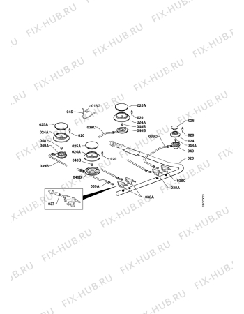 Взрыв-схема плиты (духовки) Aeg Electrolux C3100-5 - Схема узла Gas-equipment