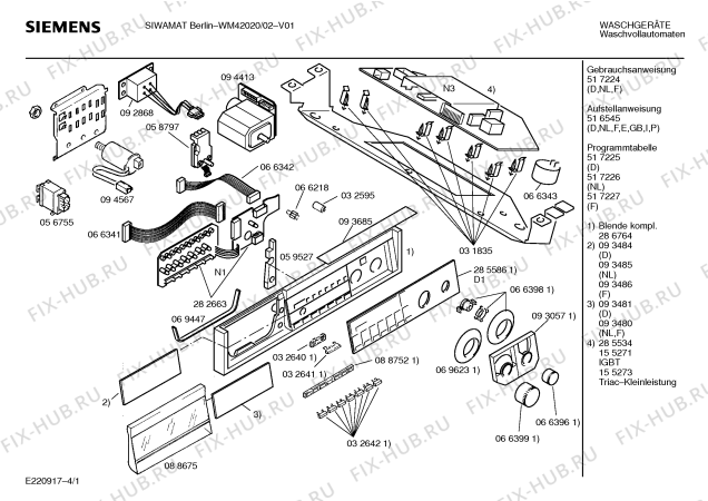 Схема №2 WM42020 SIWAMAT Berlin с изображением Инструкция по эксплуатации для стиралки Siemens 00517224