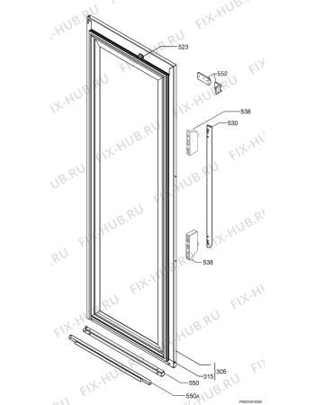Взрыв-схема холодильника Electrolux ERW33910X - Схема узла Door 003