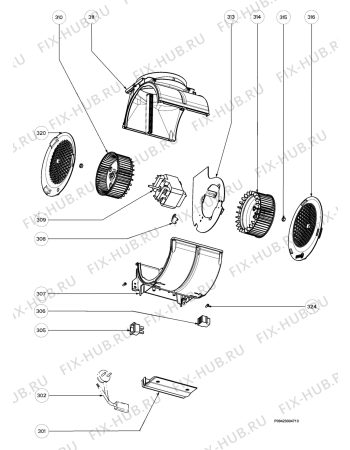 Взрыв-схема вытяжки Zanussi ZHC90X - Схема узла Section 3