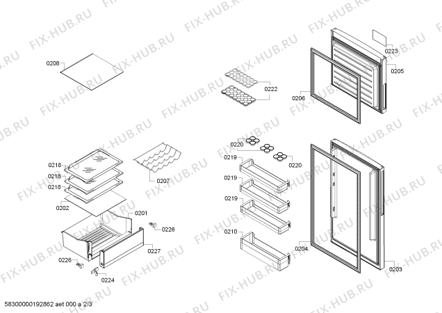 Схема №2 KGE58AI40 Bosch с изображением Крышка для холодильника Siemens 12012077