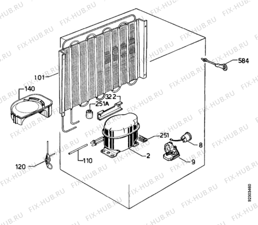 Взрыв-схема холодильника Rosenlew RVJL178 - Схема узла Cooling system 017