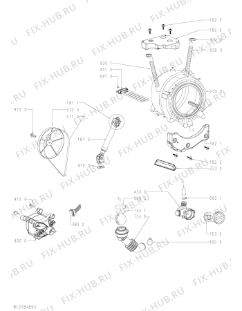 Схема №1 AWC 6090 S с изображением Блок управления для стиралки Whirlpool 481010750658