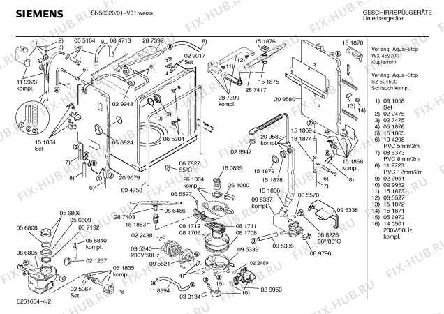 Взрыв-схема посудомоечной машины Siemens SN56320 - Схема узла 02