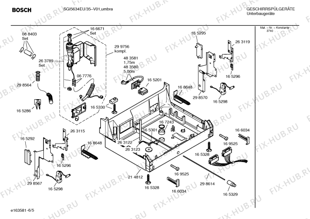 Взрыв-схема посудомоечной машины Bosch SGI5634EU - Схема узла 05