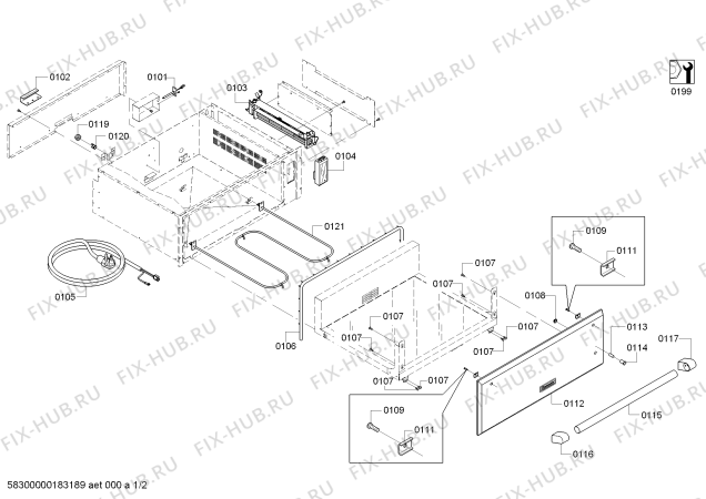 Схема №2 WDC30JP с изображением Передняя часть корпуса для плиты (духовки) Bosch 00741341