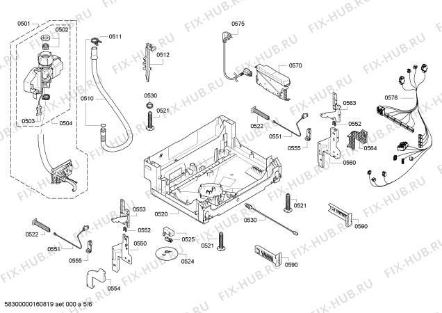 Схема №6 S41M50W2EU с изображением Передняя панель для посудомойки Bosch 00679452