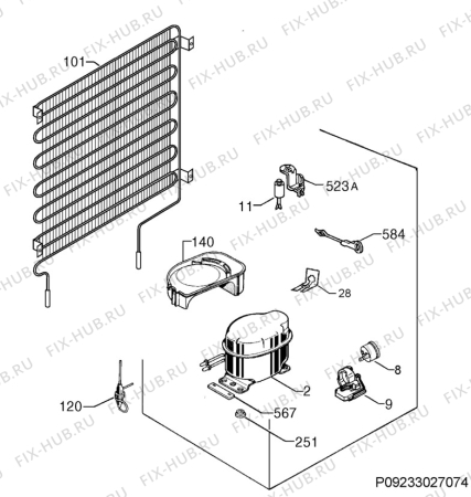 Взрыв-схема холодильника Aeg Electrolux SKS58800F0 - Схема узла Cooling system 017