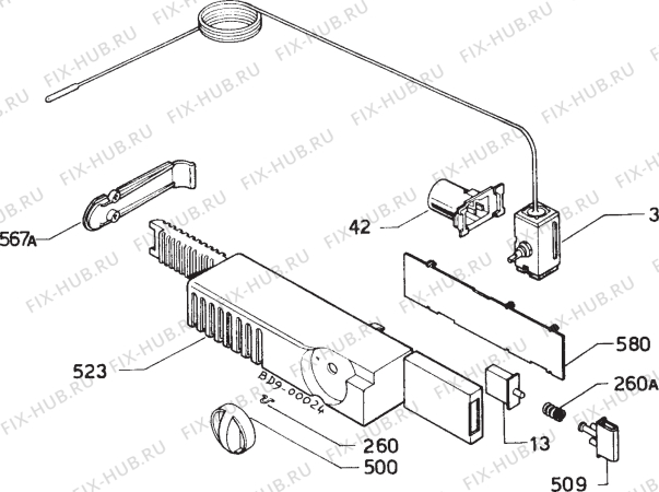 Взрыв-схема холодильника Juno JDF2401 - Схема узла Refrigerator electrical equipment