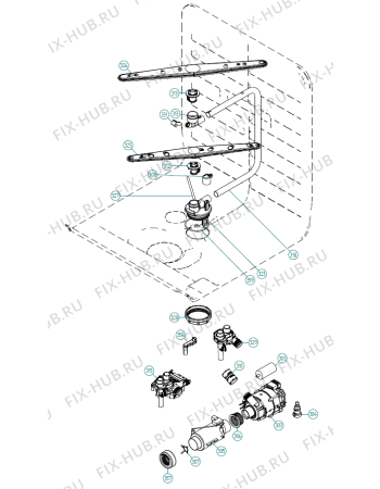 Взрыв-схема посудомоечной машины Asko D5424 EU   -White (386091, DW90.1) - Схема узла 03