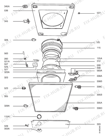 Взрыв-схема стиральной машины Aeg LAV62660 - Схема узла Section 2