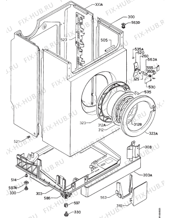 Взрыв-схема стиральной машины Sharp ES-E60 - Схема узла Cabinet + armatures