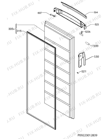 Взрыв-схема холодильника Electrolux EUF20430X - Схема узла Door 003