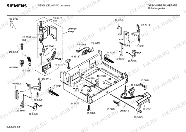 Взрыв-схема посудомоечной машины Siemens SE55630EU - Схема узла 05