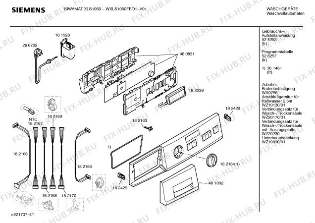 Схема №4 WXLS1060FF SIEMENS SIWAMAT XLS 1060 fuzzy plus с изображением Панель управления для стиралки Siemens 00361461