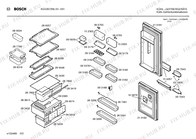 Взрыв-схема холодильника Bosch KGV2672NL - Схема узла 02