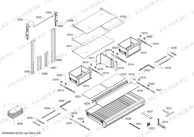 Схема №6 RB492701 с изображением Стеклопанель для холодильника Bosch 00749409
