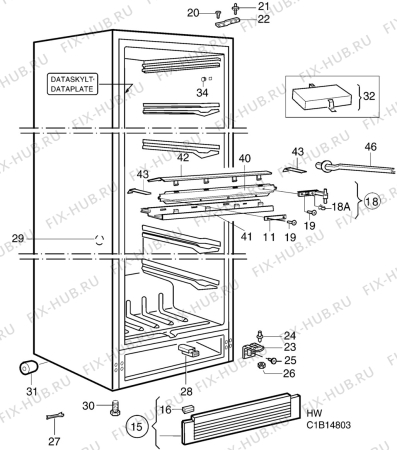 Взрыв-схема холодильника Electrolux EU8103K - Схема узла C10 Cabinet