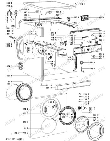 Схема №1 EURO 1200 с изображением Обшивка для стиральной машины Whirlpool 481245311163